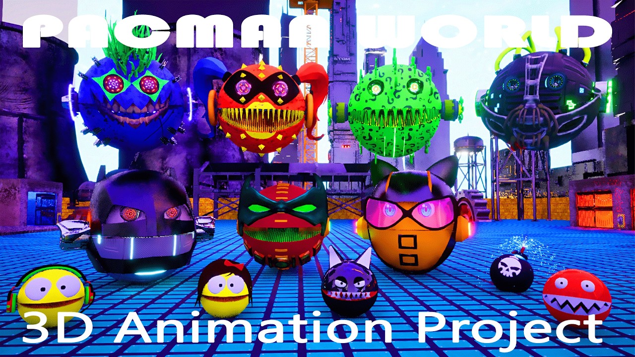 MONSTER PACMAN VS ROBOT PACMAN - BATMAN VS JOKER  #monsterpacman #robotpacman #pacman