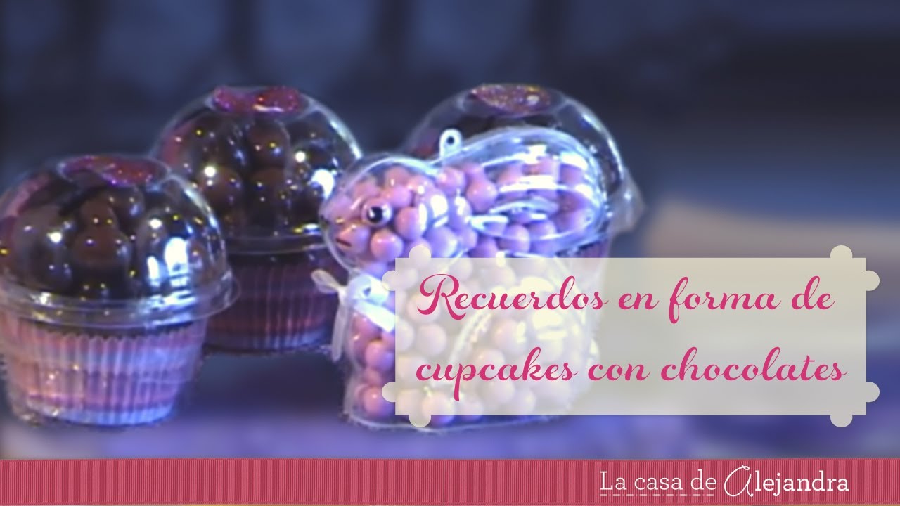 Recuerdos con chocolates en forma de cupcakes - DIY Cupcakes like souvenir