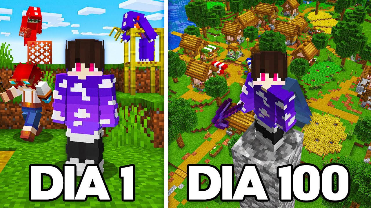 EU SOBREVIVI 100 DIAS NUMA ILHA DO MINECRAFT 1.21 - O Filme