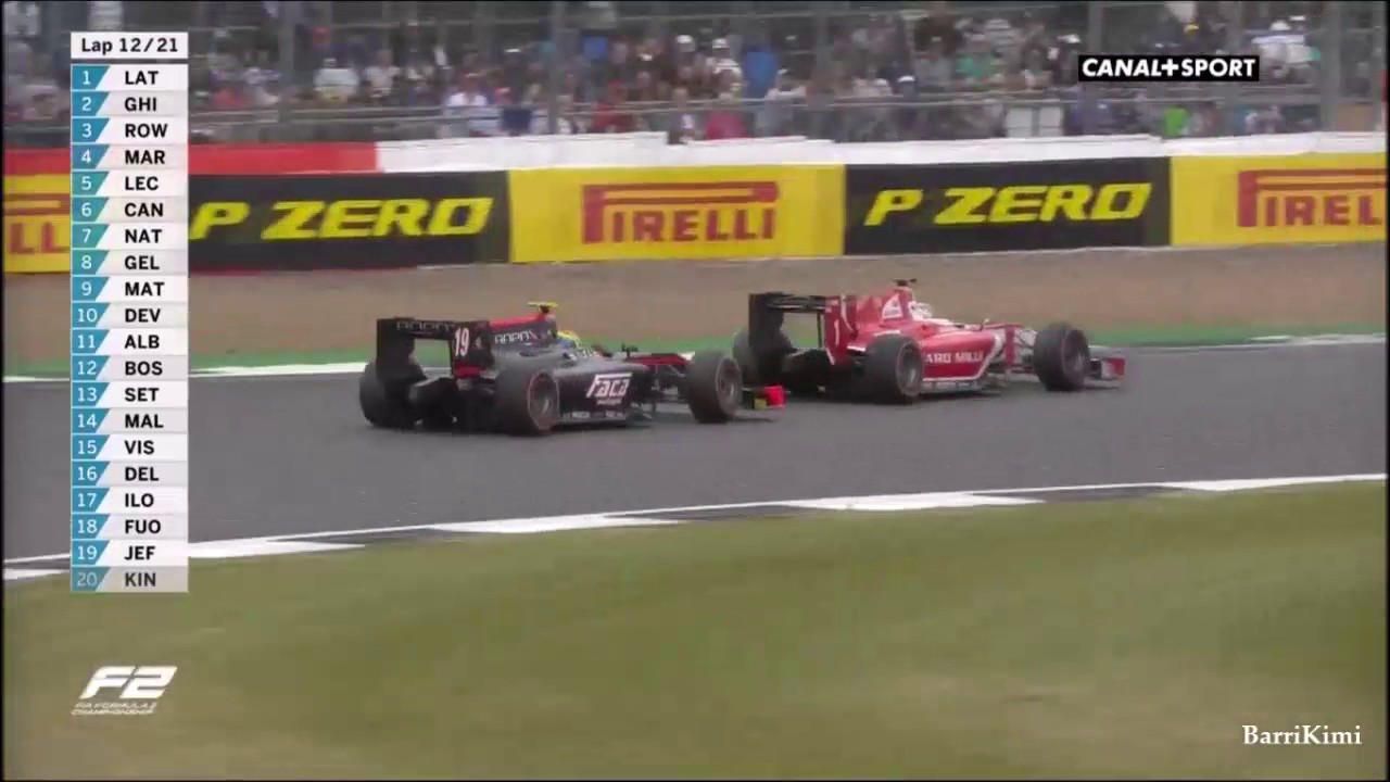 FIA F2 Series Silverstone 2017 Race2 Leclerc vs Canamasas