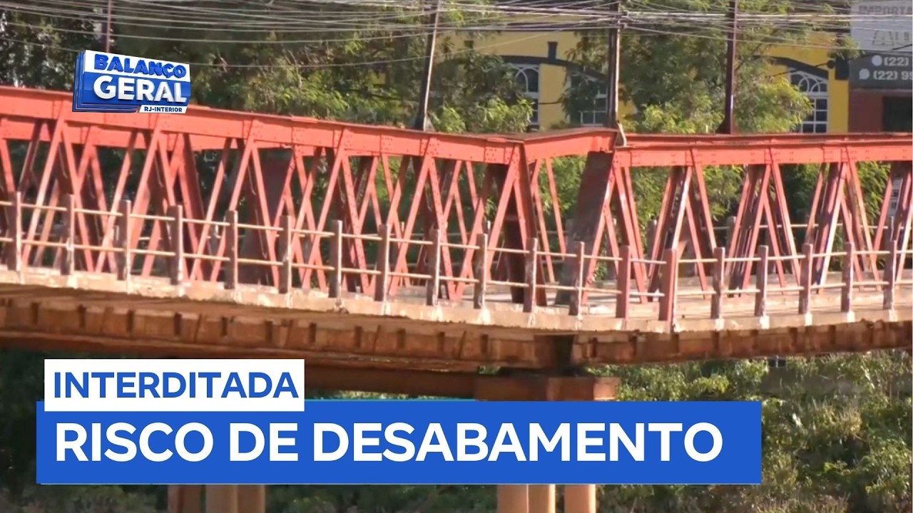 Ponte Barcelos Martins, em Campos (RJ), continua interditada sem previsão de reabertura