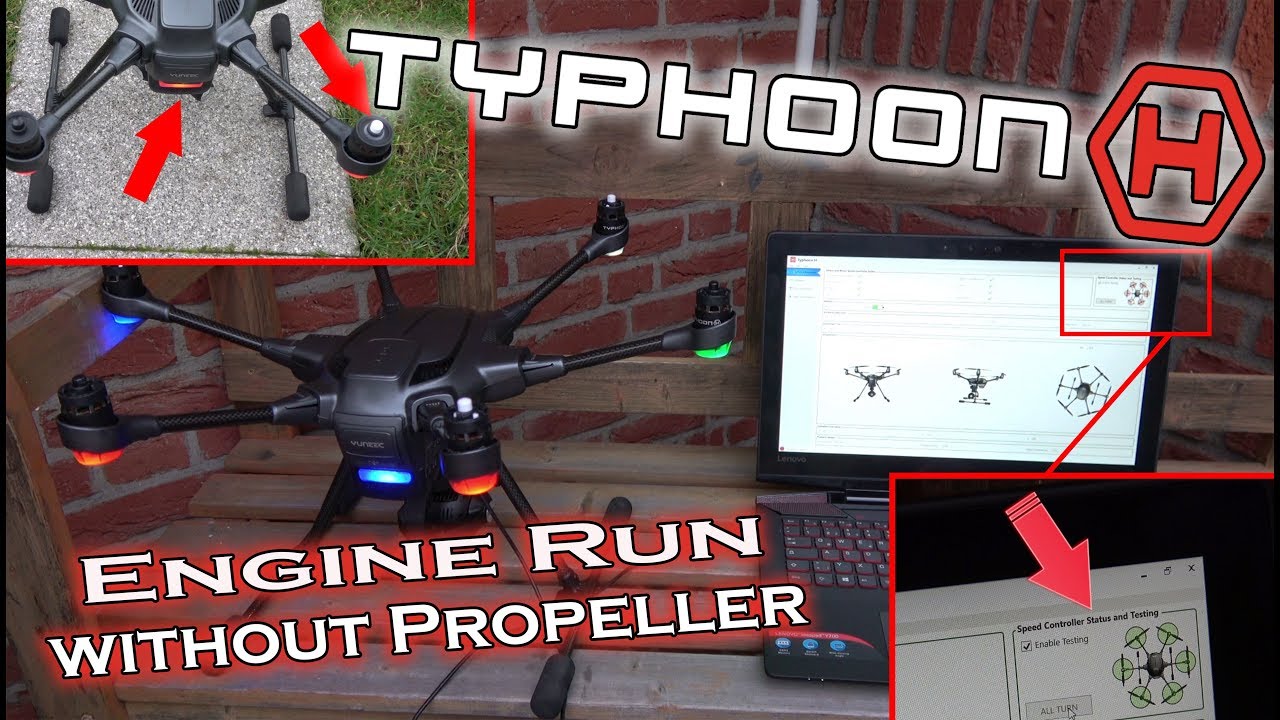 #63 Yuneec Typhoon H | Motorlauf ohne Propeller - Engine Run without Propeller (german deutsch)