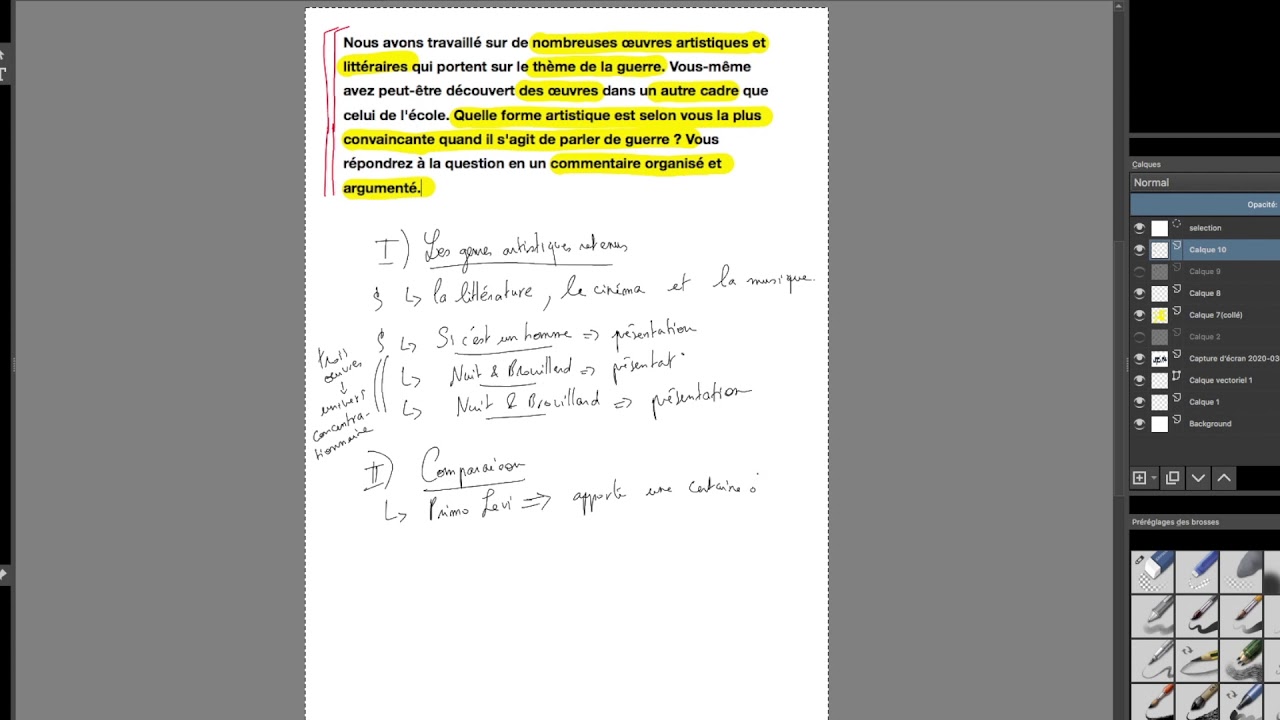 Sujet reflexion methode