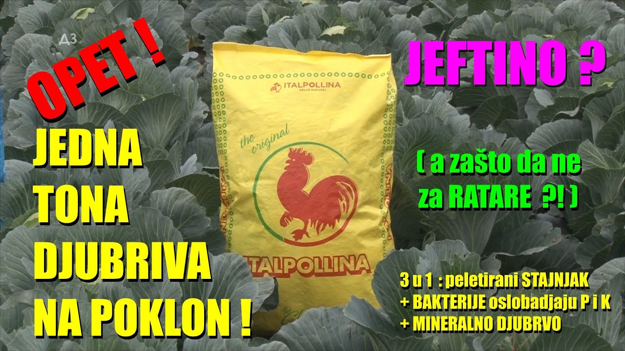 JEFTINIJE DJUBRIVO- peletirani STAJNJAK plus BAKTERIJE plus MINERALNO djubrivo - oslobadja NPK ...