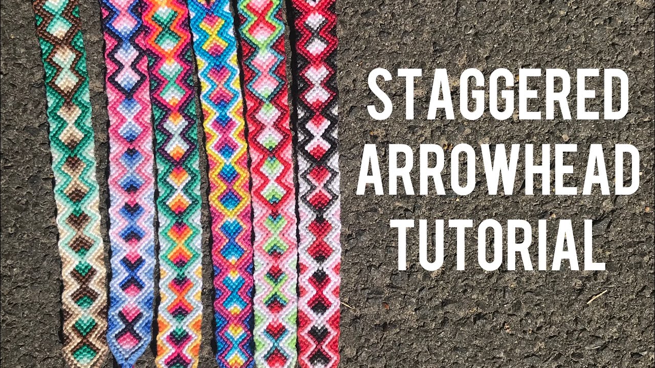 Staggered Arrowhead Friendship Bracelet Tutorial INTERMEDIATE | CreationsByClaira