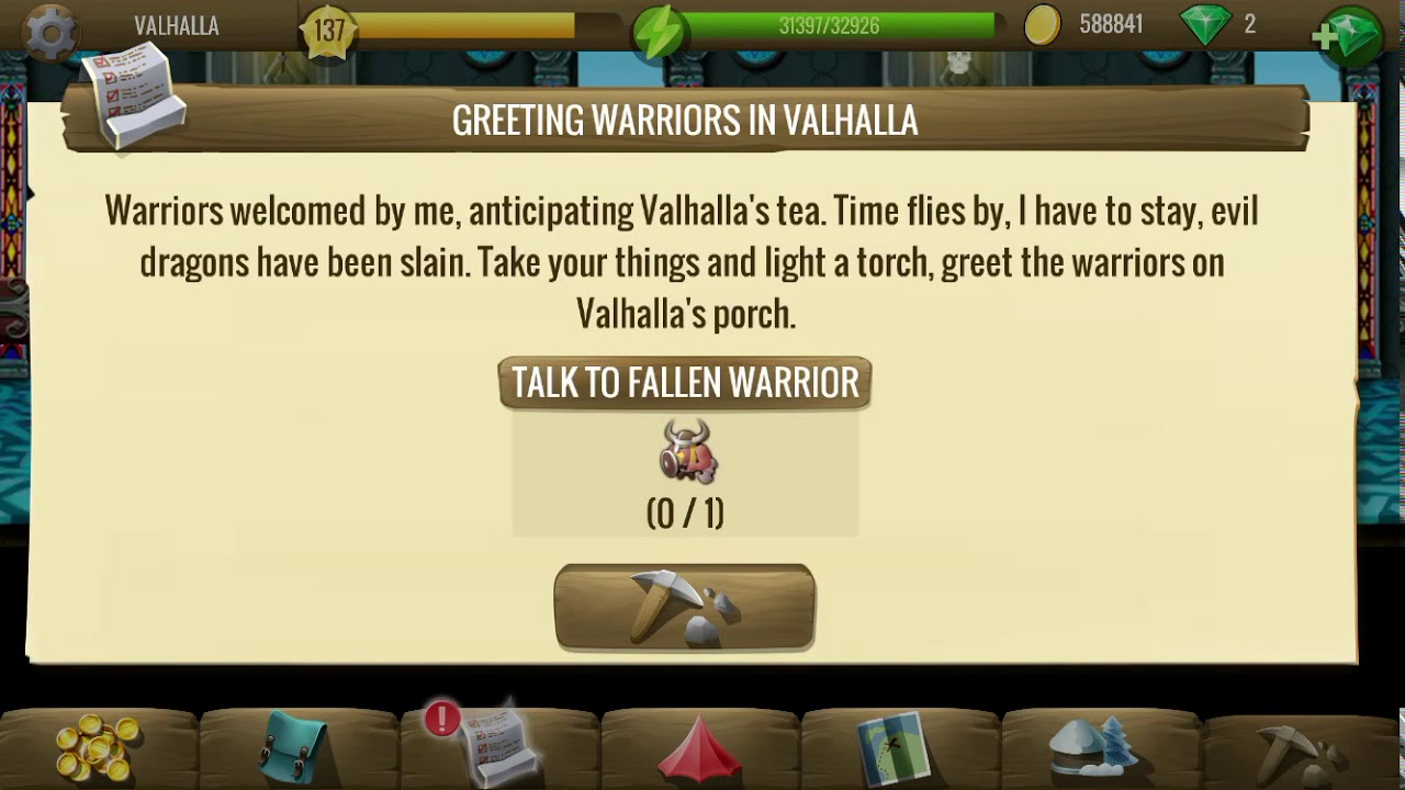 Diggy's Adventure - Greeting Warriors in Valhalla