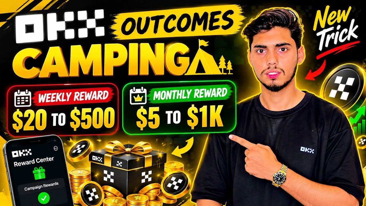 OKX Outcomes Camping New Trick 🔥 Weekly $20-$500 & Monthly $5-$1K Rewards | Full Guide