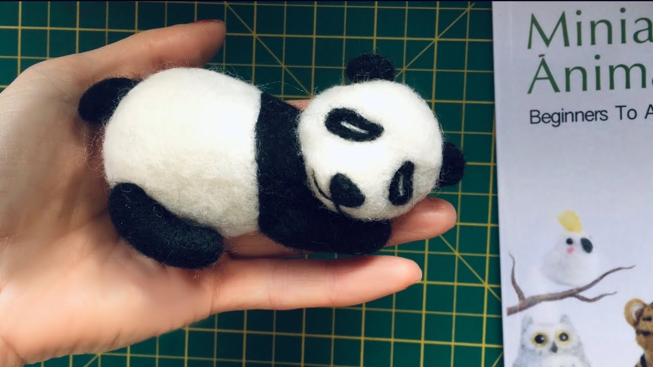 Needle Felting Miniature Animals - How - To - Book - Cute Sleeping Baby Panda Bear Pattern