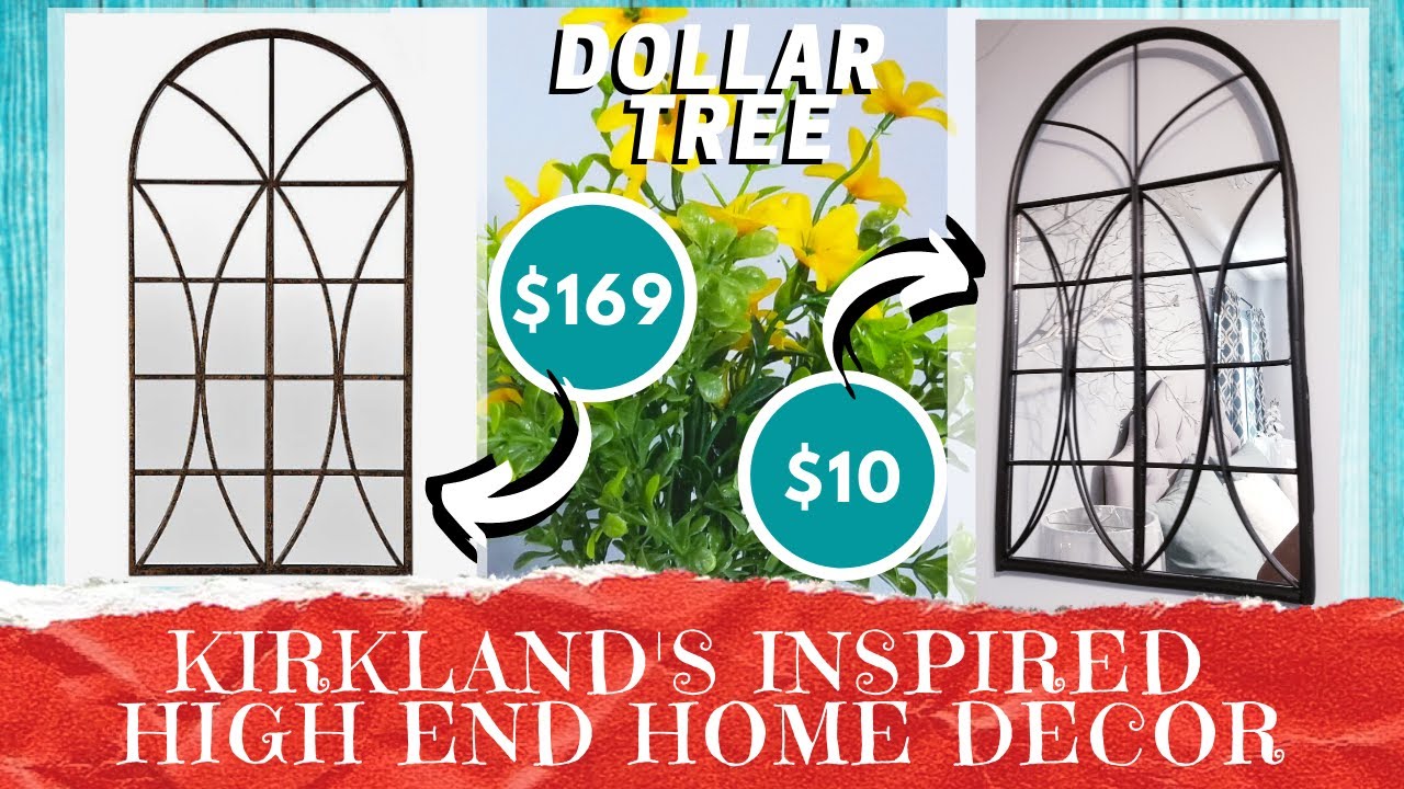 DIY DOLLAR TREE High End Home Decor | Kirkland's Inspired | Look For Less | Mirror & Faux Iron Dupe