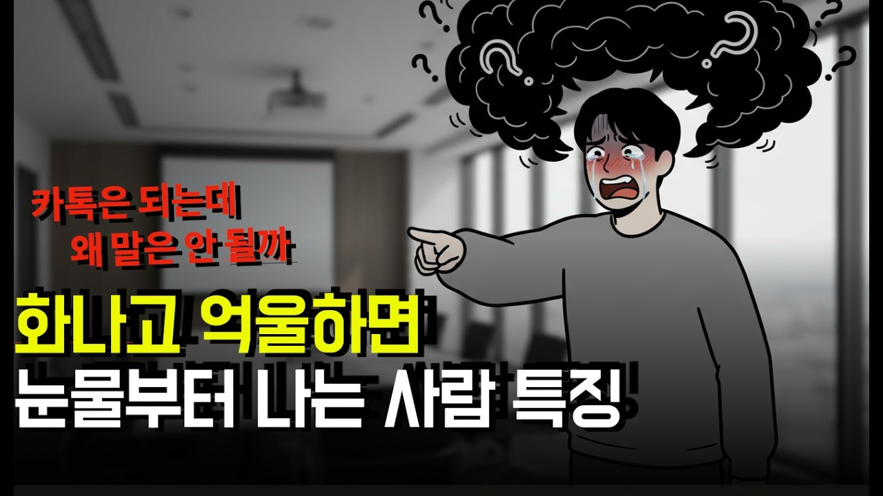 화나고 억울하면 눈물부터 나는 이유 (유리멘탈 아닙니다)