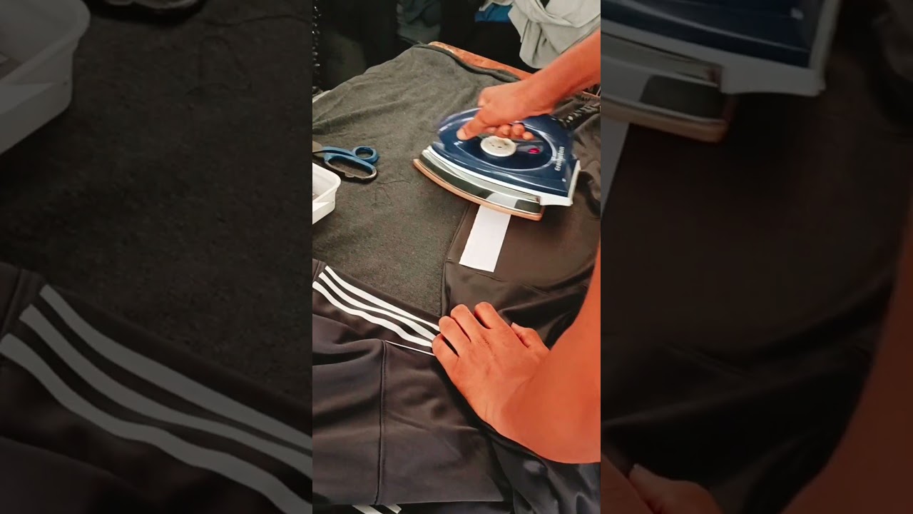 Garments Factory #How to put stickers on clothes in just 2 minutes#fashion #adidas #adidasgold #new