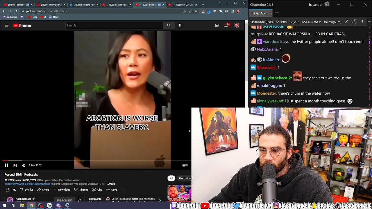 Conservatives Believe Abortion is Worse Than Slavery (Noah Samsen Video) | Hasanabi Reacts