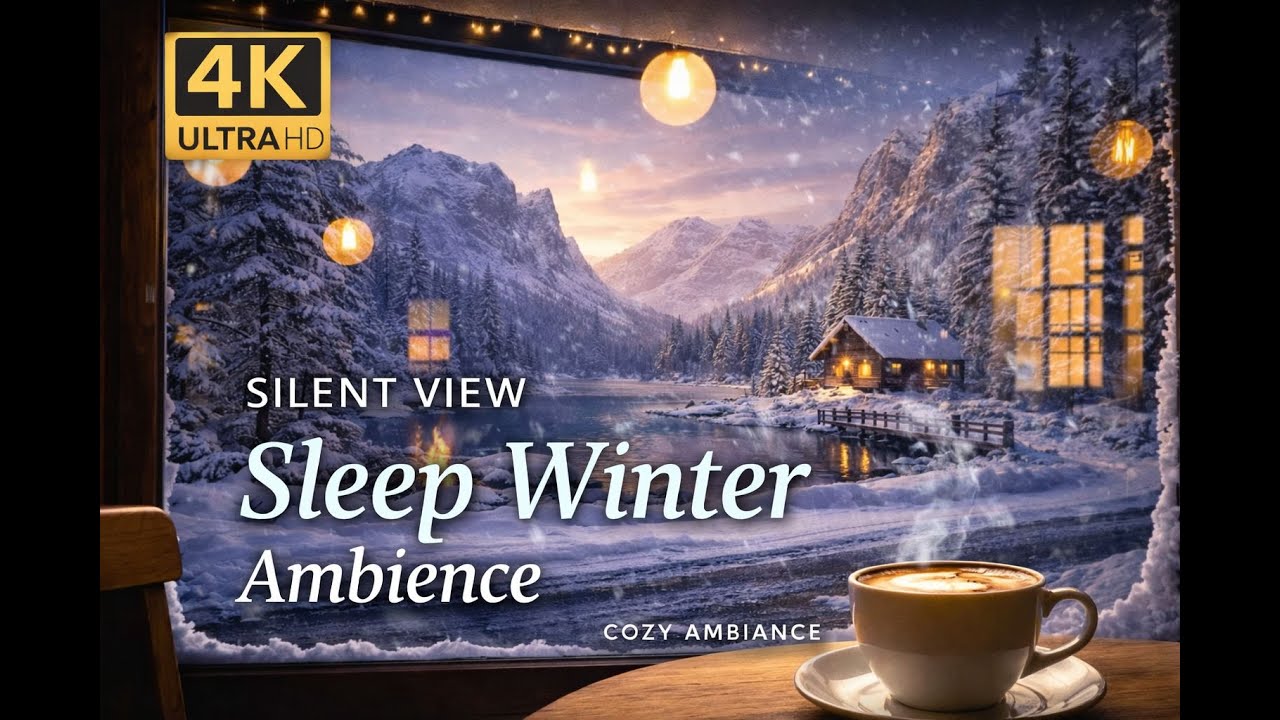 Cozy Winter Cabin Ambience ❄️🔥 Fireplace & Candlelight | Silent Snowy Night 4K 