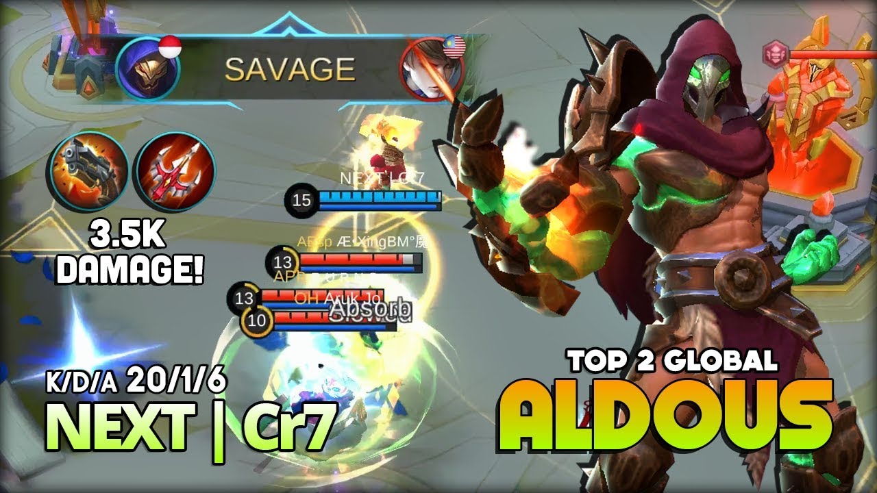 Perfect SAVAGE Aldous! Real One Punch Man Here! NEXT | Cr7 Top 2 Global Aldous ~ Mobile Legends