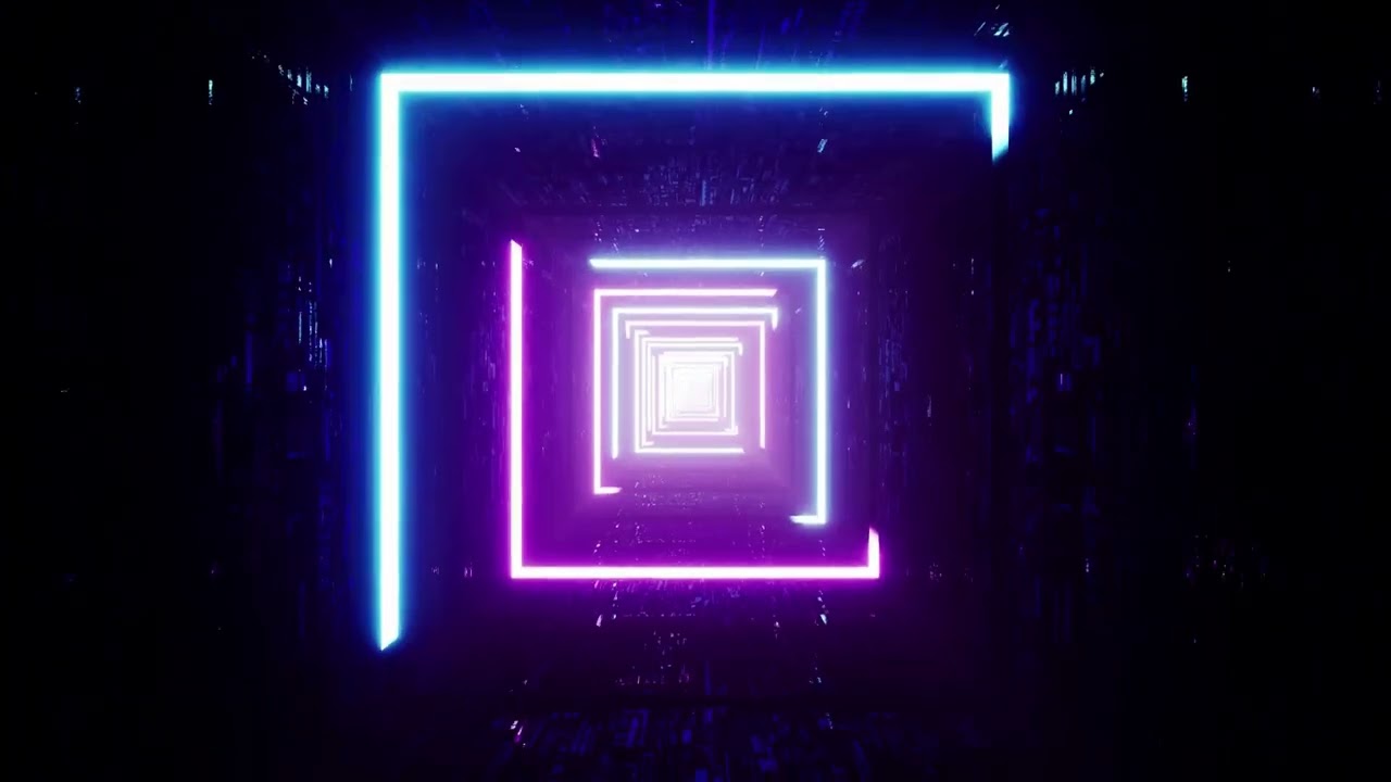 Abstract Neon Led Tunnel and Romantic Abstract Lopped Background Screensaver