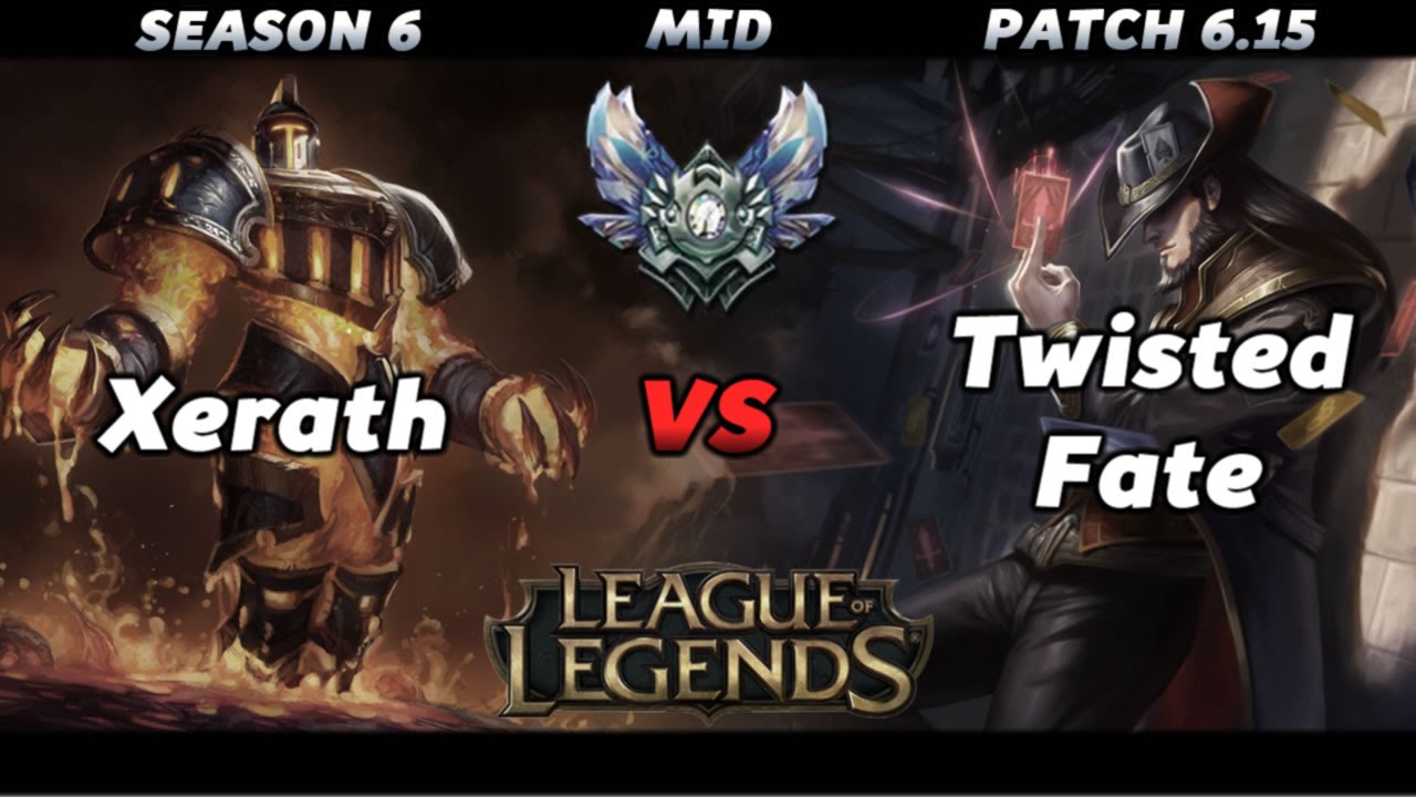 League of Legends - Xerath vs Twisted Fate Season 6 - LoL Mid Gameplay