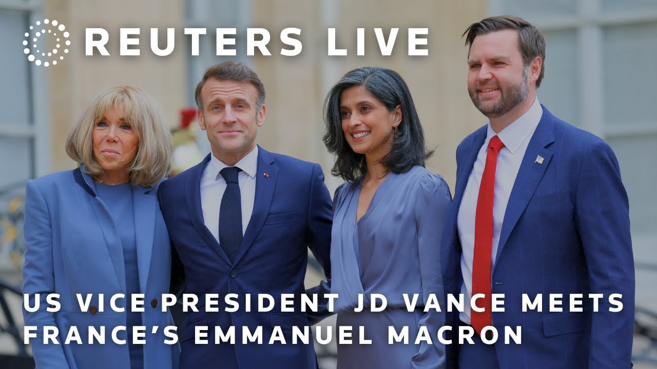 LIVE: US Vice President JD Vance meets French President Emmanuel Macron