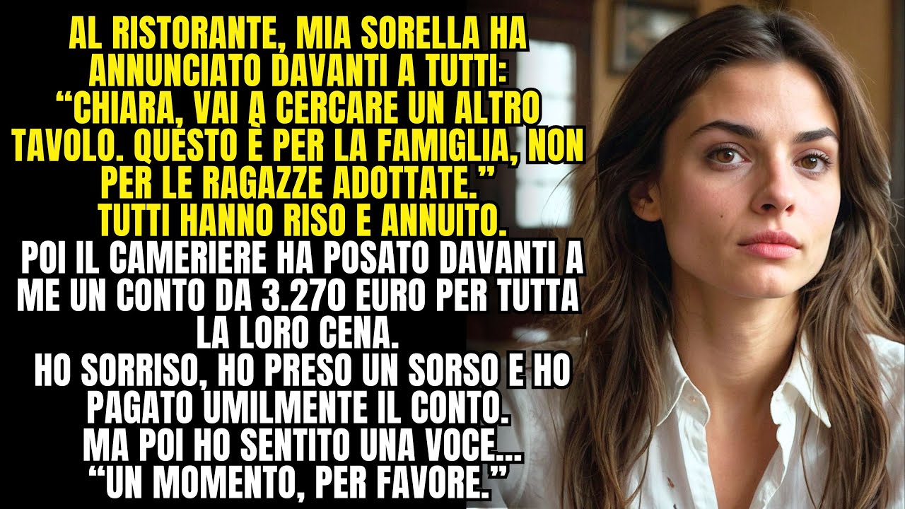 Mia sorella ha detto:“Vai a cercare un altro tavolo”durante la cena di famiglia perché sono adottata