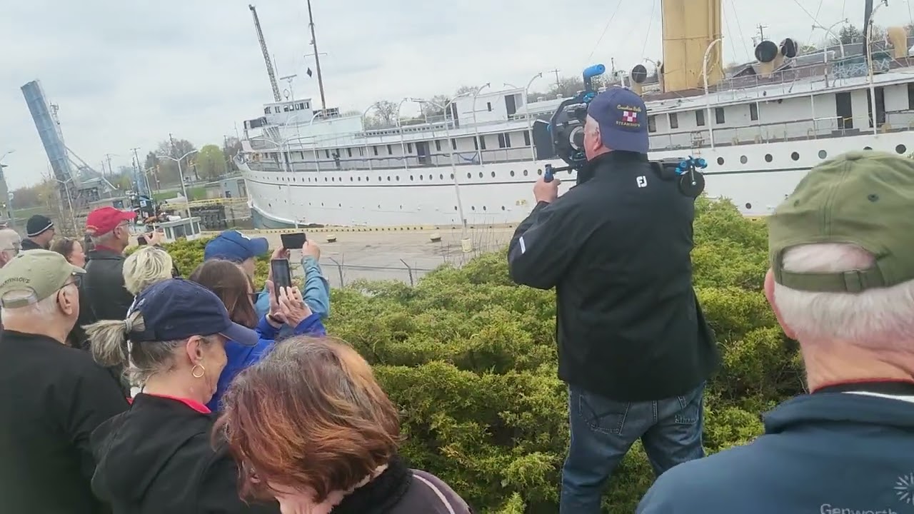The SS Keewatin, great lakes passenger ship in the Welland canal Port Colborne ont. April 28, 2023