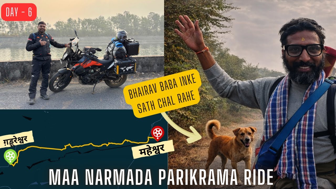 Inke Sath Sakshat Bhairav Parikrama Me Hai | Maheshwar Ghat | Maa Narmada Parikrama Ride Day 6