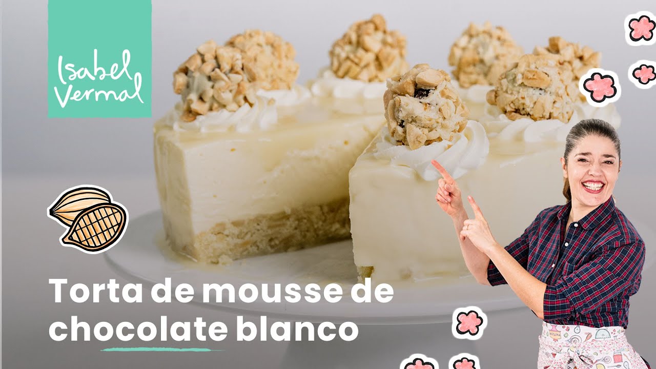Torta de mousse de chocolate blanco