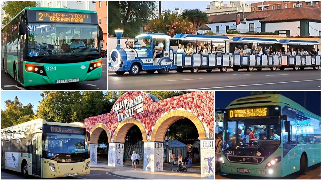 Autobuses y trenes turísticos en la Feria del Carmen y la Sal - San Fernando (Cádiz) 2024