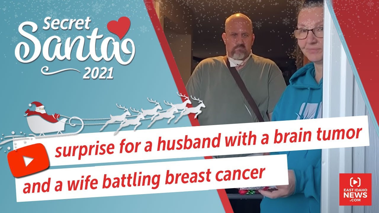 A touching Secret Santa surprise for a husband with a brain tumor and a wife battling breast cancer