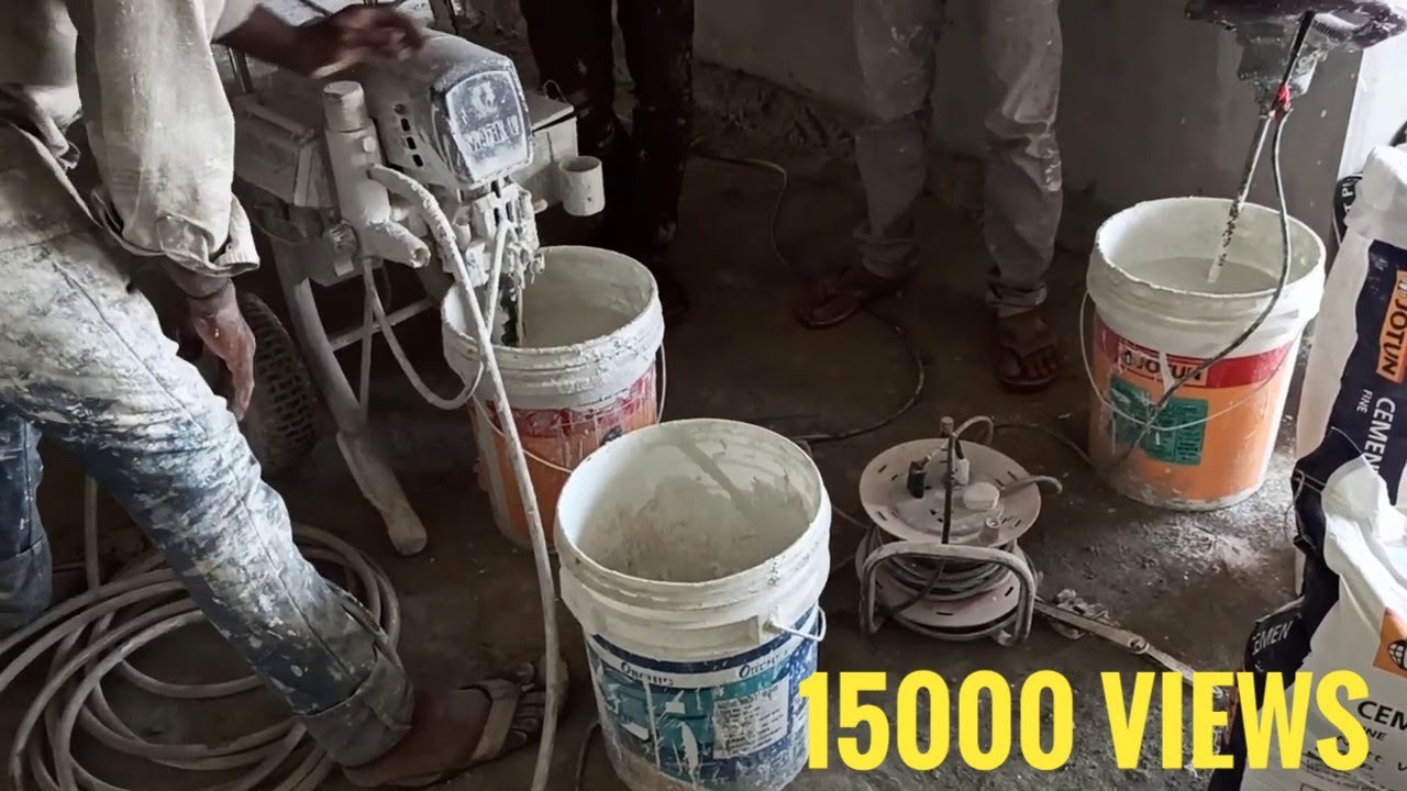 Putty spray  3 ദിവസം കൊണ്ട് ഒരു വീട് മുഴുവനും പൂട്ടി സ്‌പ്രേ ചെയ്യാം #പൂട്ടി #putty