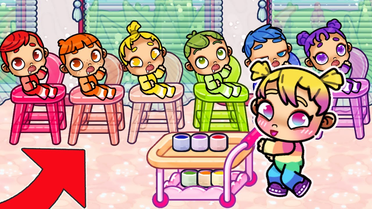 НЯНЯ ДЛЯ РАДУЖНЫХ ШЕСТЕРНЯШЕК 🌈👶 в AVATAR WORLD ИСТОРИЯ 💕 РУТИНА СЕМЬИ 👨‍👩‍👧‍👦 ОБНОВЛЕНИЕ СЕРИАЛ