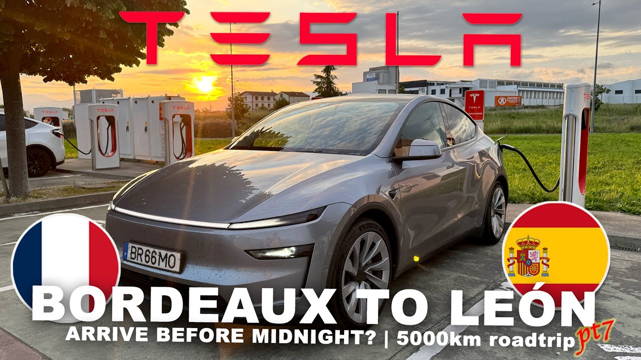 Driving from Bordeaux, France to León, Spain | 5000km EV Roadtrip | TESLA Model Y Juniper AWD