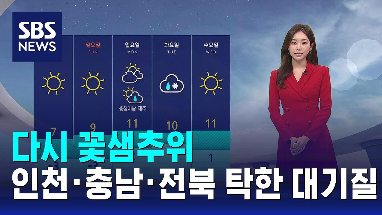 [날씨] 다시 꽃샘추위…인천·충남·전북 초미세먼지 '나쁨' / SBS