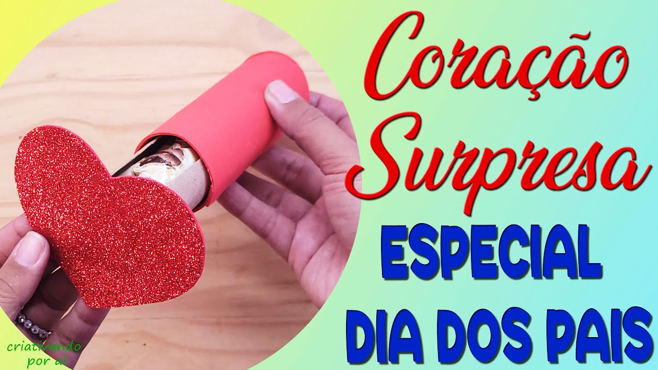 Cora&ccedil;&atilde;o SURPRESA ❤️ I Ideia de Lembrancinha Dia dos Pais 👨