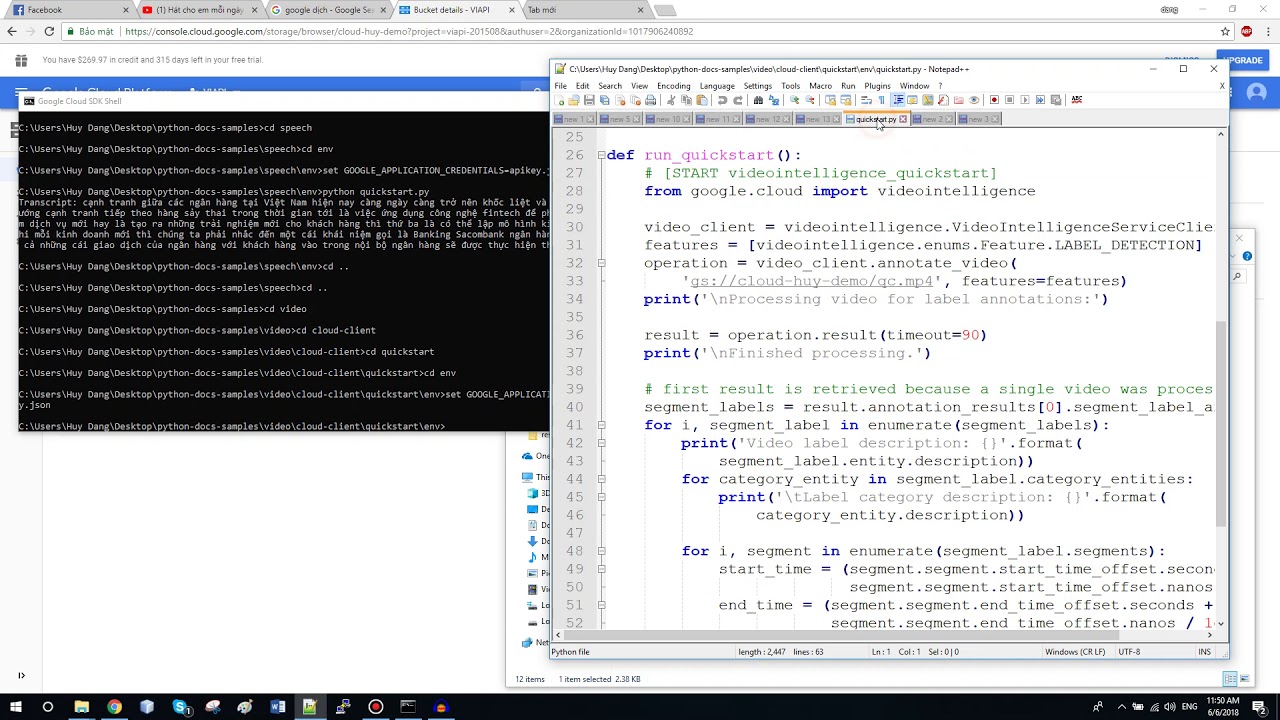 video intelligence Google API