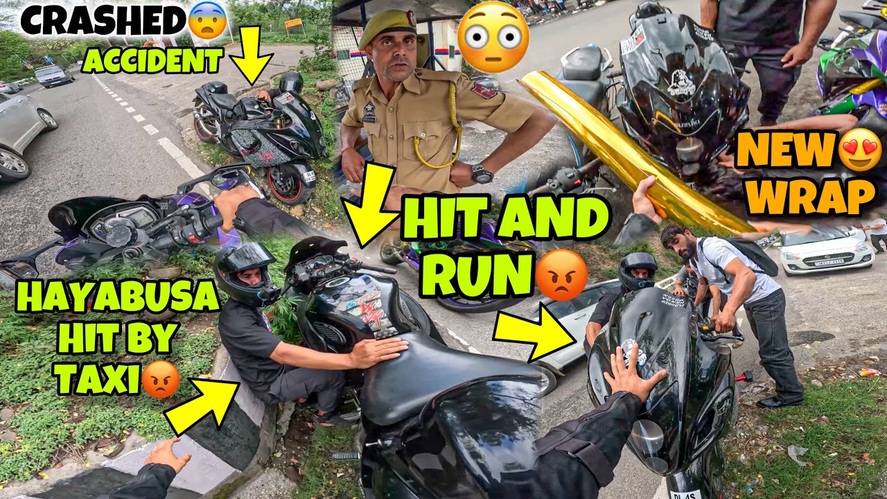 New Superbike hit by Taxi | Hayabusa Crashed Live Captured😨|                         Ninja .h2r 2024