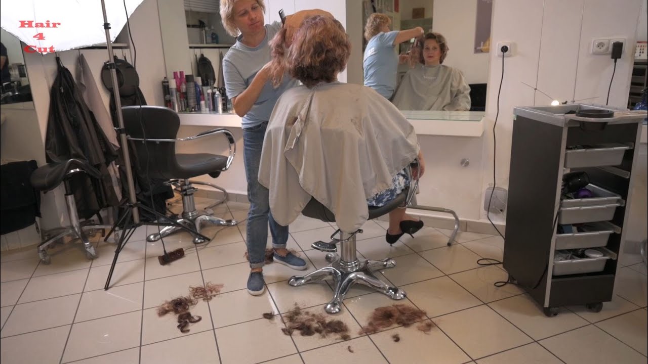 2022-45 Lucie preview - long hair cut to asymmetric short