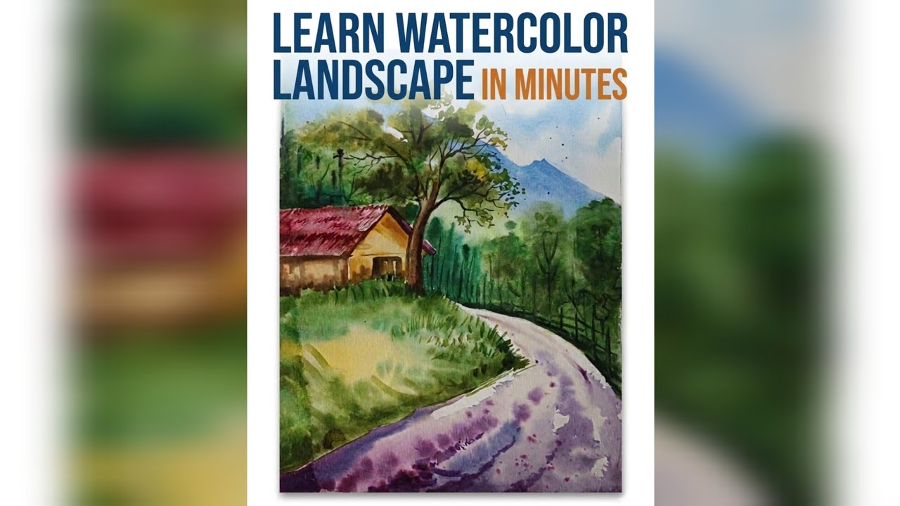 Anyone can do this watercolor landscape in minutes #watercolours#arttutorial#painting