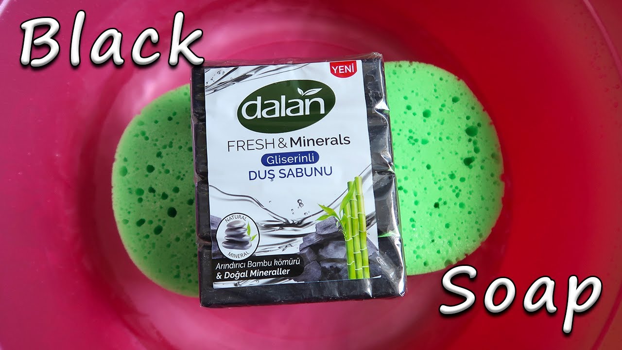 ASMR Black Dalan Soap 🖤 Sponge Squeezing 😍 Oddly Satisfying ASMR