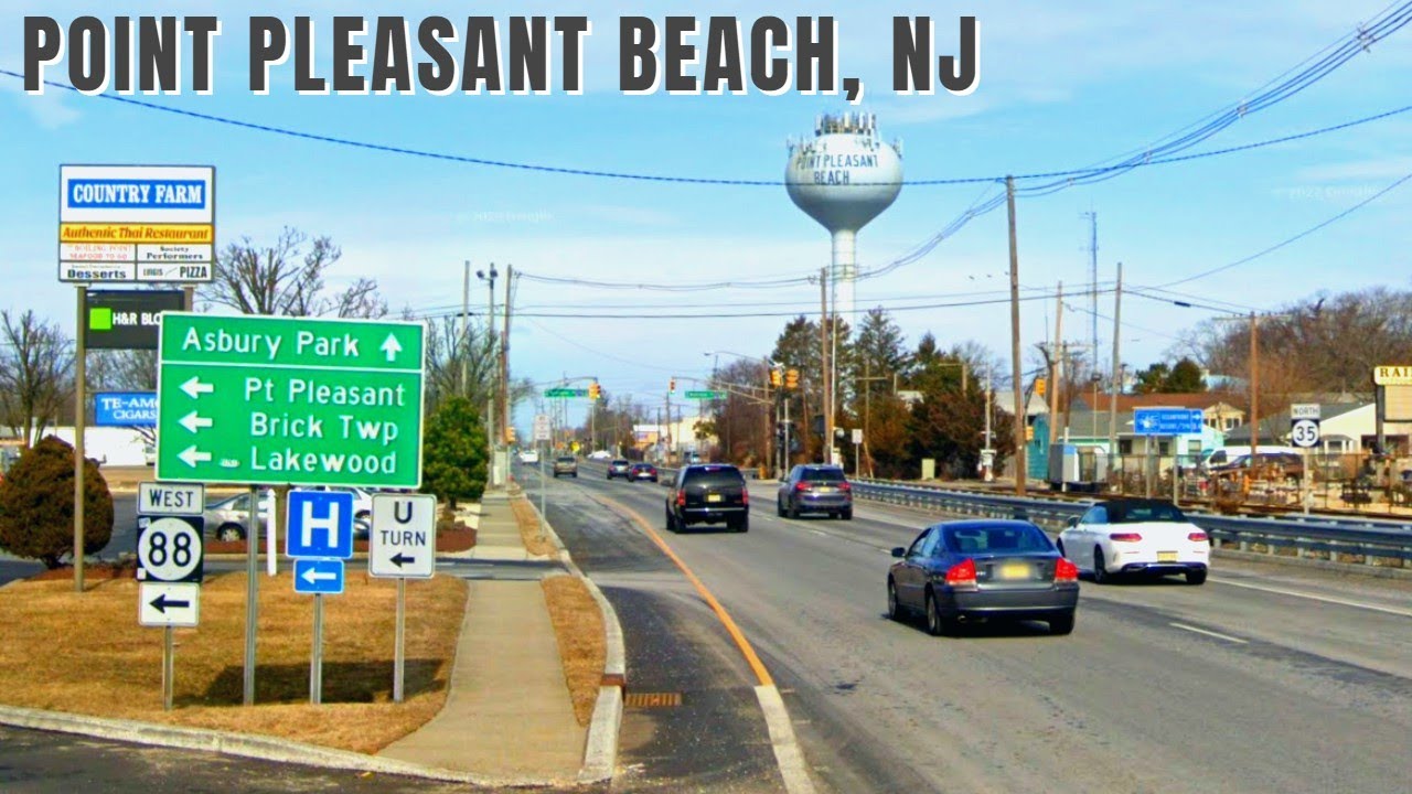 (2) Driving Along the New Jersey Coast | ROUTE 35 | Lavalette to Pt. Pleasant | SPLIT SCREEN