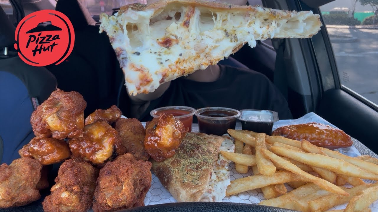 Pizza Hut Melt + Wings Mukbang