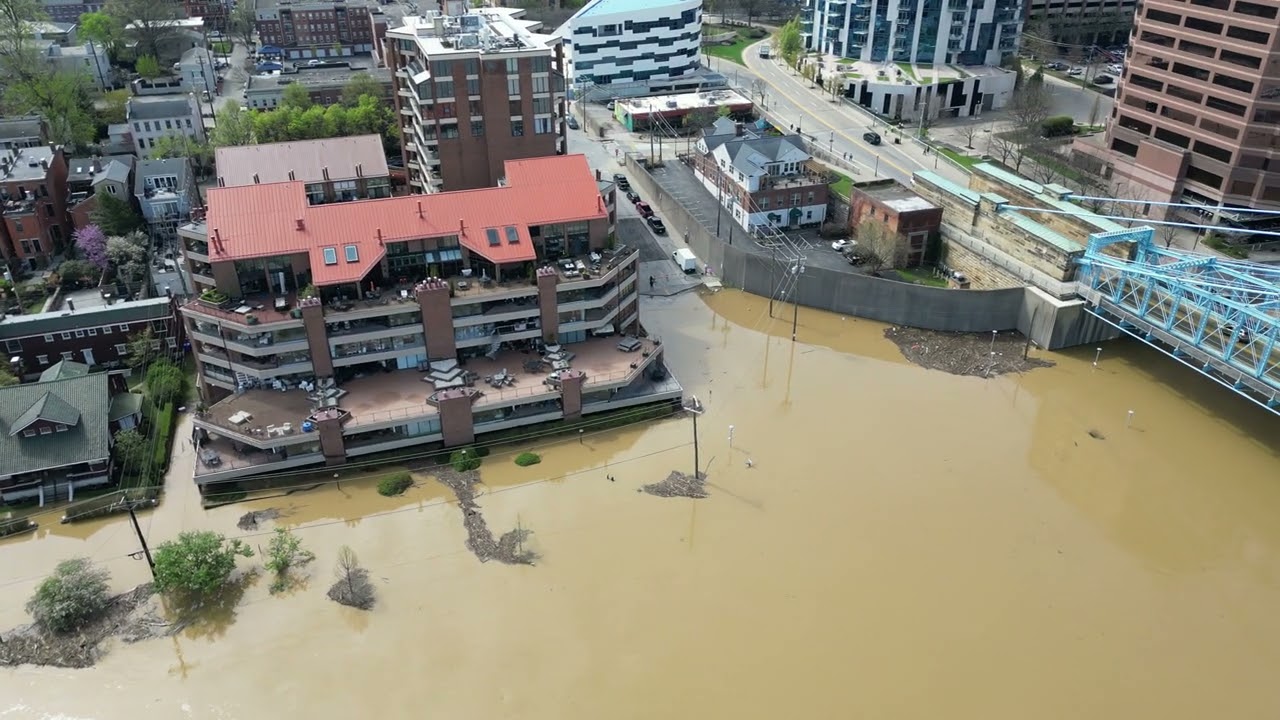 Drone video of Covington flooding