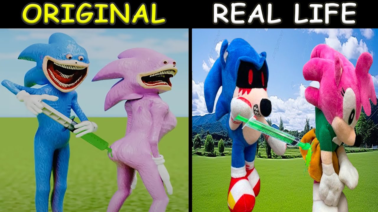 Shin Sonic injects Amy in the ass! - Sonic The Hedgehog 3 Animation | Original vs Plush Toys