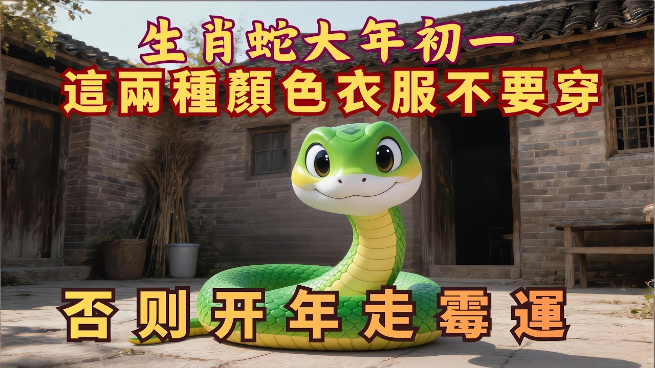 生肖蛇大年初一這兩種衣服顏色不要穿，否則開年走霉運！ #命理 #生肖#風水 #屬相 #2026 #2026運勢  #2026本命年 #財運 #2026屬相 #十二属相 #財運 #屬相