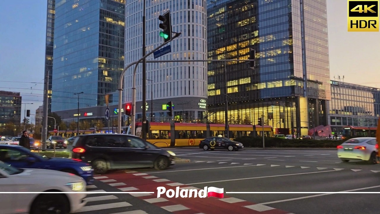 A short walk in the Business center in Warsaw 🇵🇱 Europe's thriving economy 4K HDR