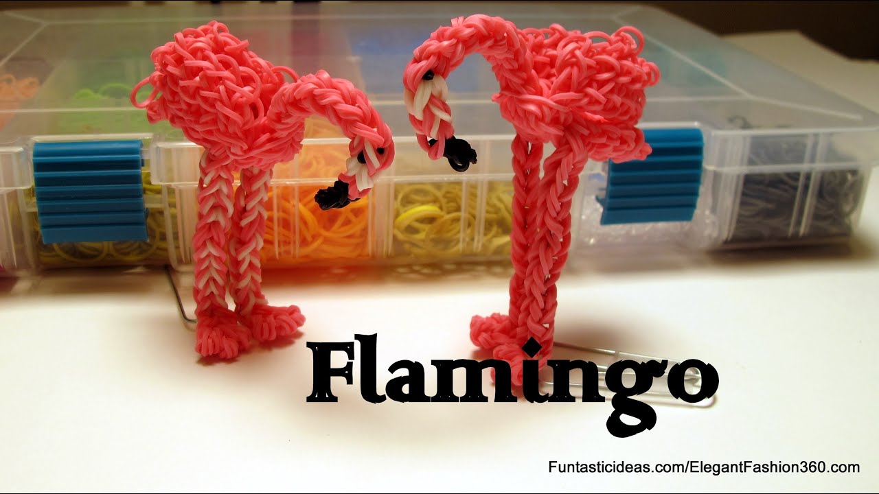 Flamingo Figure/Charm - How to Rainbow Loom Design - Animal Series