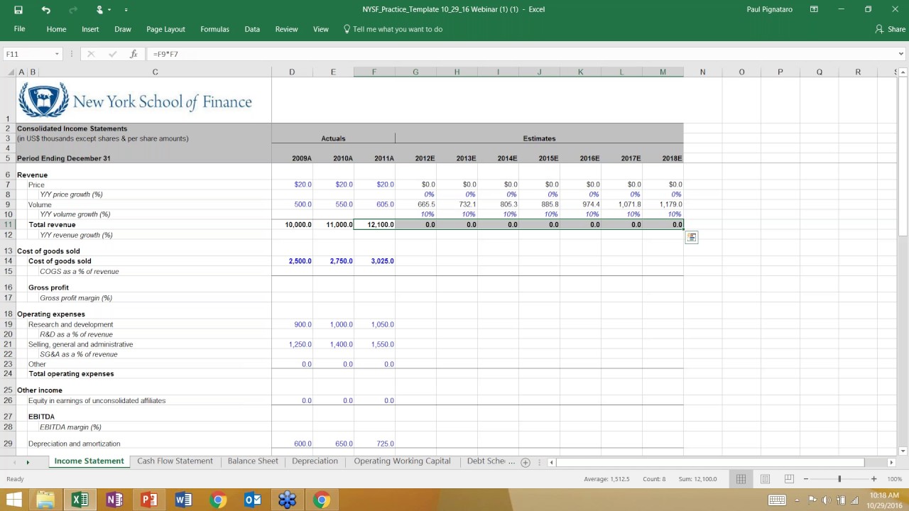 Fall 2016 Core Financial Modeling