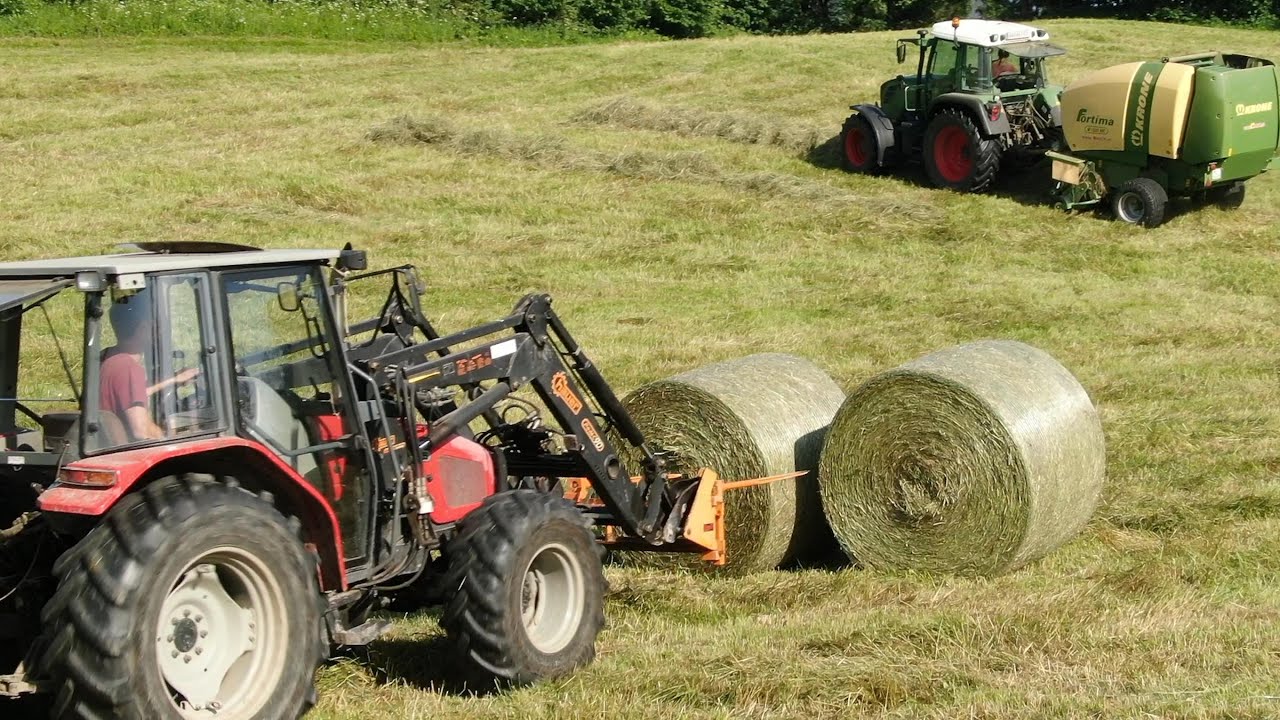 Heupressen & Rundballentransport | Fendt 309 Krone Fortima | MF 4225, Lindner, Sommer, sound, Alpen