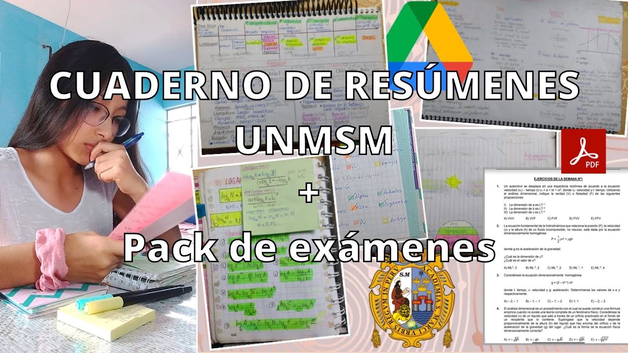 CUADERNO DE RESÚMENES PARA EL EXAMEN DE ADMISIÓN  + PACK DE EXÁMENES ||UNMSM😊