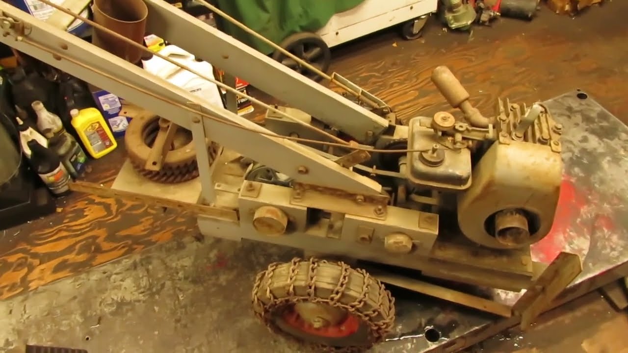 Homemade Wooden Walk Behind Tractor- Repair and Startup