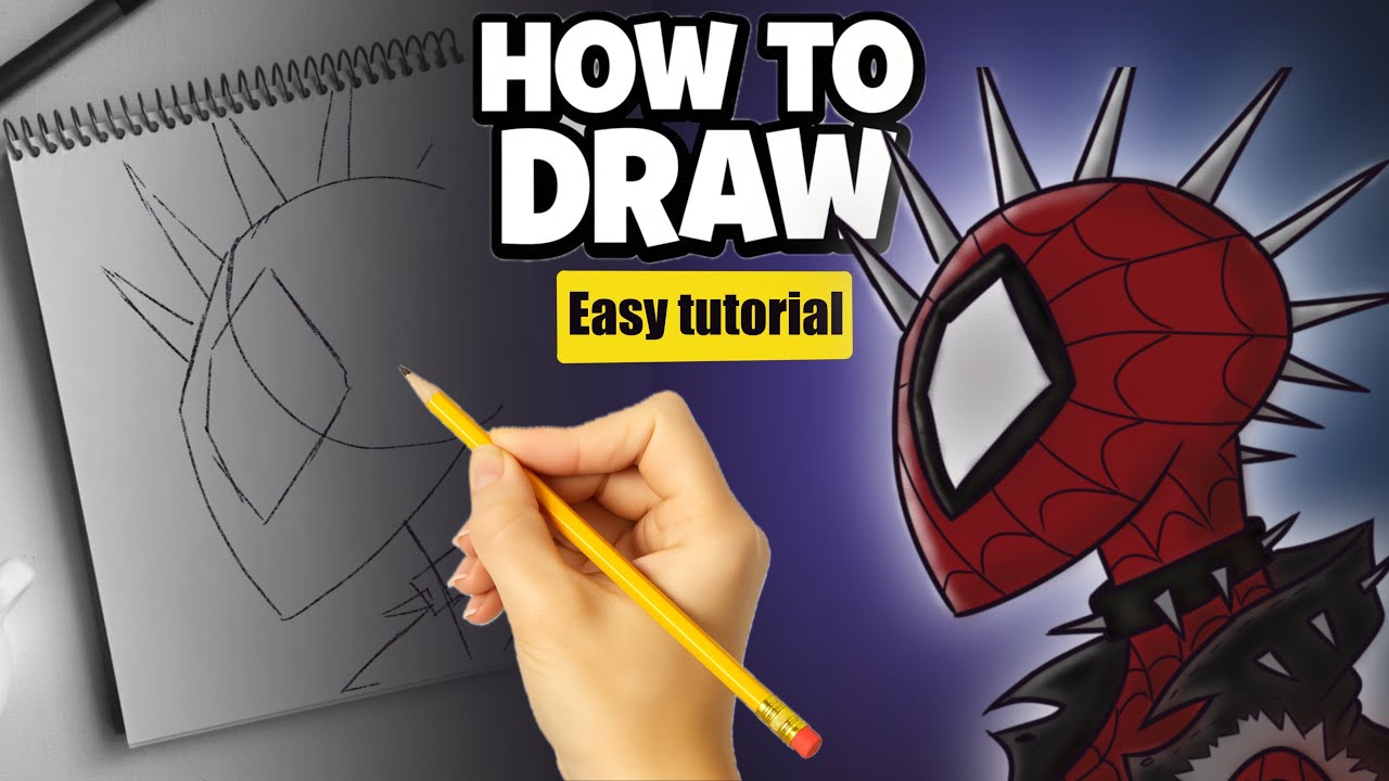 How to Draw SPIDER-PUNK 🕸️ |  Easy Tutorial 🎸