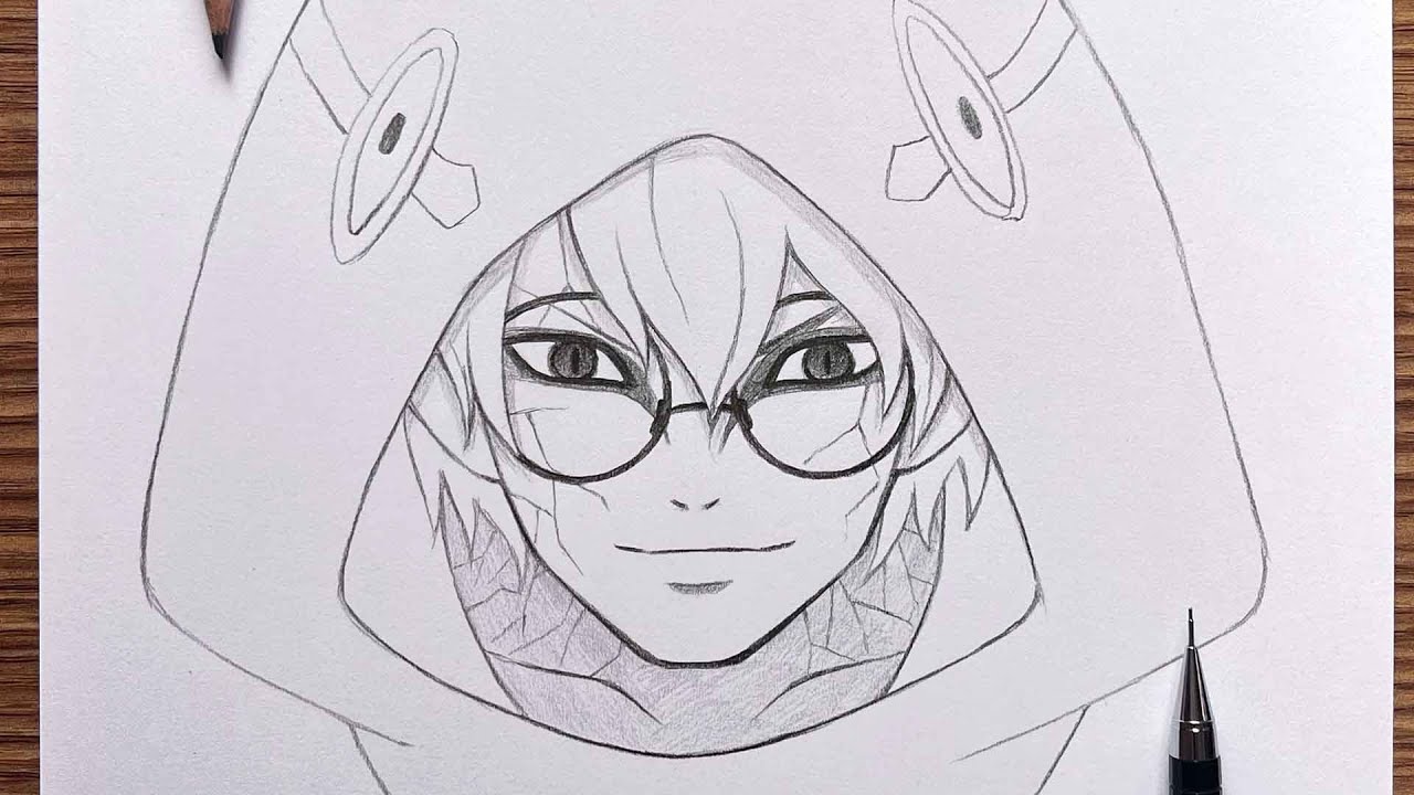 Easy anime drawing | how to draw Kabuto - [Naruto] step by step